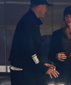 Yankees vs Guardians ALCS Game 1 Taylor Swift Travis Kelce Black Jacket
