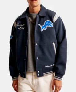 Abercrombie Detroit Lions Varsity Bomber Jacket Flavor Flav