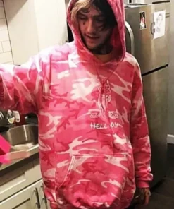 American Singer Lil Peep Hellboy Pink Camo Hoodie