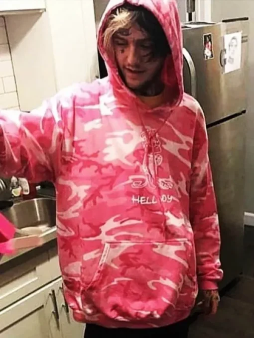 American Singer Lil Peep Hellboy Pink Camo Hoodie