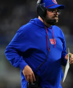 Brian Daboll NY Giants Sideline Blue Hoodie