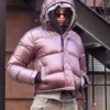 Emily Ratajkowski NYC Pink Puffy Jacket