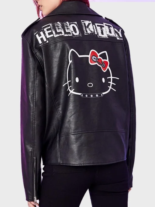 Hello Kitty Bomber Leather Jacket