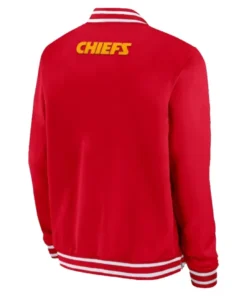 KC Chiefs 49ers Sideline Coach Red Bomber Jacket