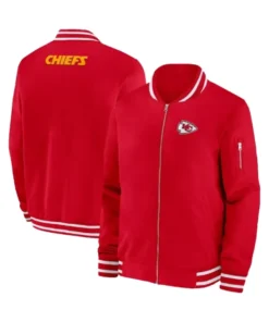 KC Chiefs Sideline Coach Red Bomber Jacket