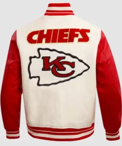 Kansas City Chiefs Retro White and Red Varsity Jacket