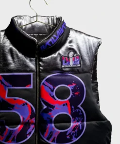 Kristin Juszczyk Super Bowl LVIII Black Puffer Vest