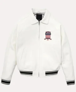 Lethal Bizzle Avirex White Leather Jacket