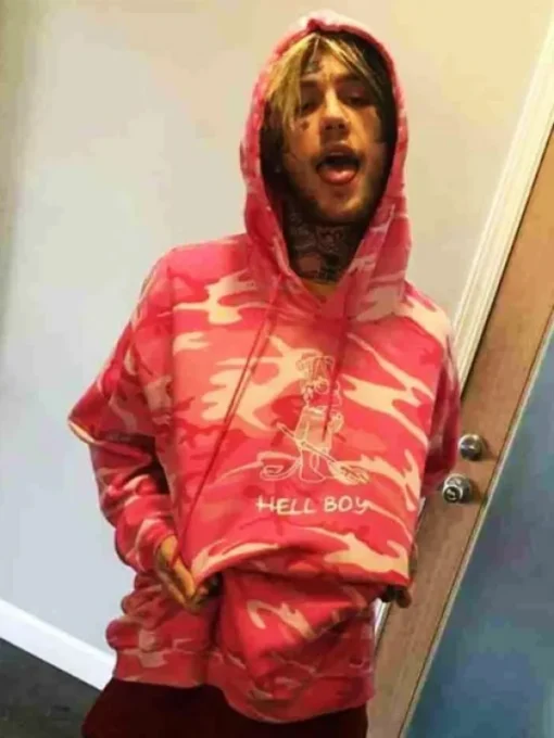 Lil Peep Hellboy Camo Pink Hoodie