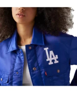 Los Angeles Dodgers Levis x Starter Baseball Team Blue Satin Jacket