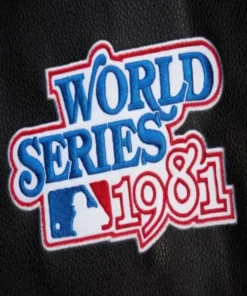 Los Angeles Dodgers Vintage Logo Full Snap Black Varsity Jacket