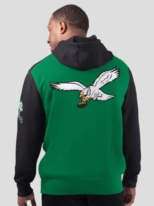 Mens Philadelphia Eagles Starter Kelly Green Extreme Vintage Logo Pullover Hoodie