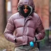 NYC Emily Ratajkowski Pink Puffy Jacket