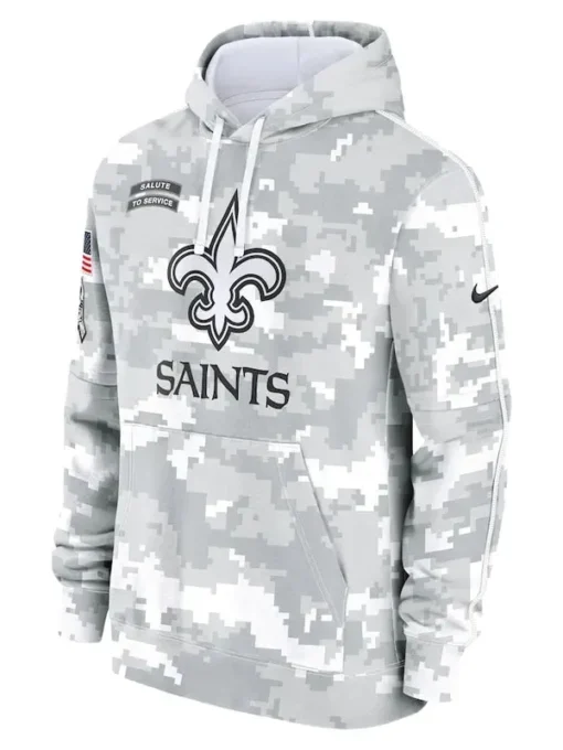 New Orleans Saints Arctic Camo 2024 Hoodie