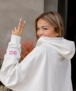 Oversized Glow House Logo Hoodie White