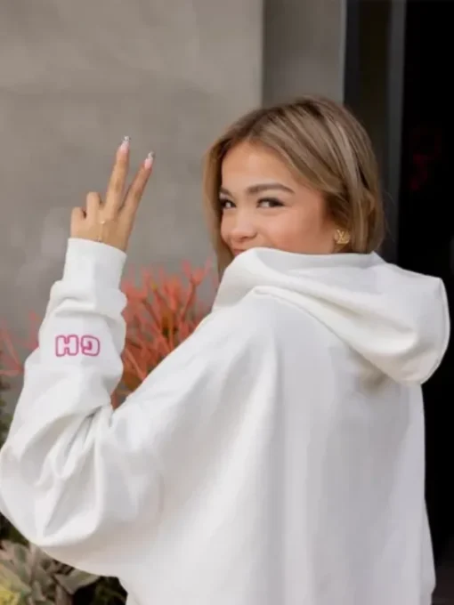 Oversized Glow House Logo Hoodie White