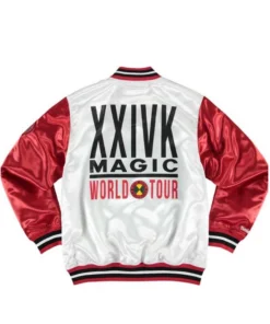 Red and White 24k Satin Jacket