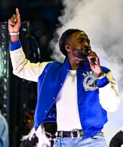 Shaboozey Thanksgiving Halftime Performance Detroit Lions Varsity Jacket