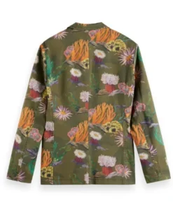 Skip Marley Camo Coral Twill Safari Blazer