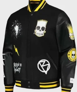 The Simpsons Black Varsity Jacket