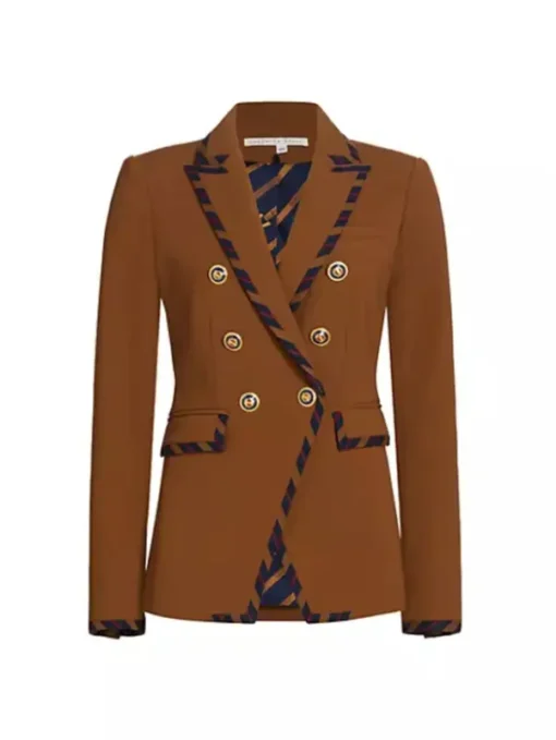 The Today Show 2025 Cecilia Cuff Stripe Trim Brown Blazer