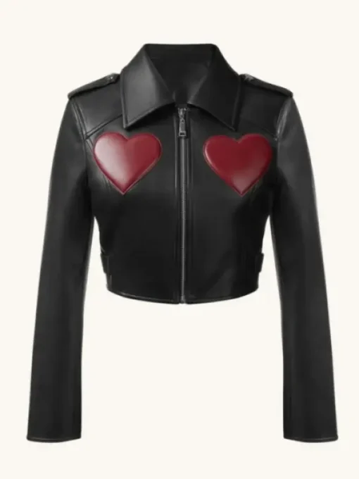 WWE 2025 Liv Morgan Red Hearts Leather Jacket