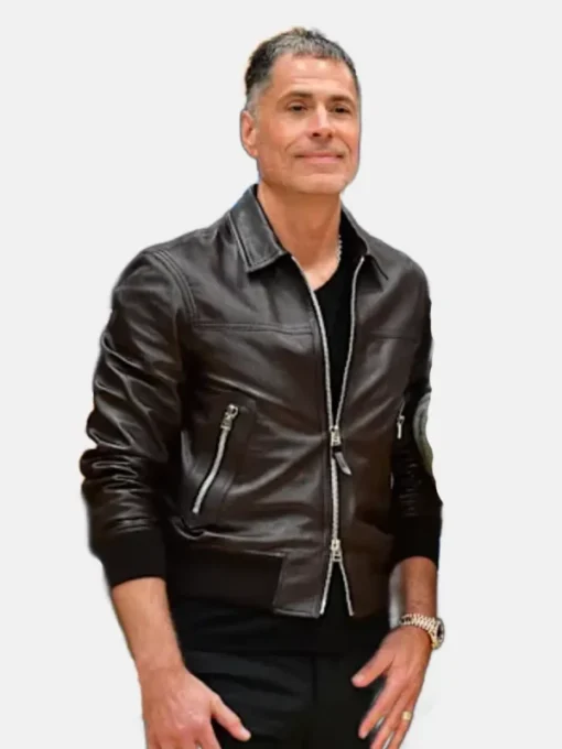 Rob Pelinka Black Leather Jacket