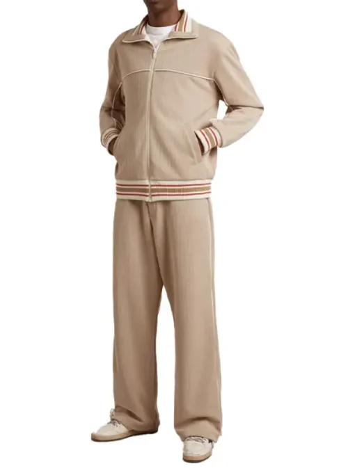 Super Bowl LIX DeAndre Hopkins Beige Pine Striped Tracksuit