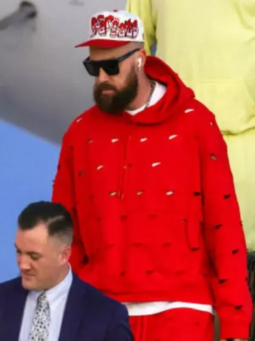 Super Bowl Travis Kelce Red Hoodie