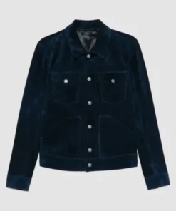 American Idol S08 Luke Bryan Navy Blue Suede Jacket