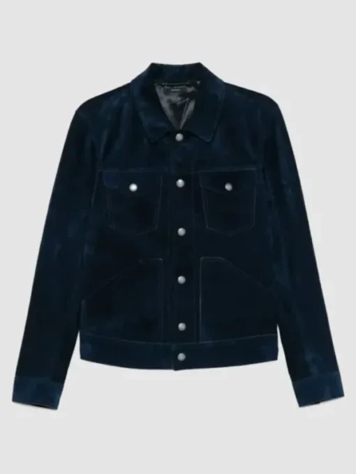 American Idol S08 Luke Bryan Navy Blue Suede Jacket