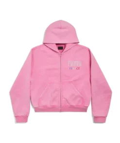 Balenciaga Pink Zip Up Hoodie