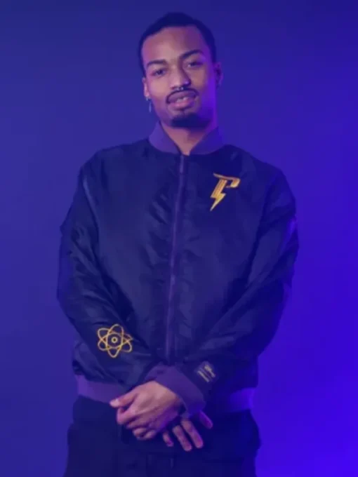 Black Powerline Bomber Jacket
