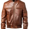 Brown Vintage Bomber Leather Jacket
