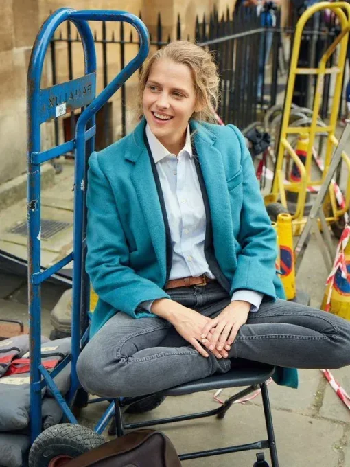 Diana Bishop A Discovery of Witches Teresa Palmer Blue Long Coat