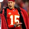 Kansas City Chiefs Patrick Mahomes Sideline Red Cape Coat