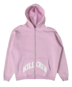Kill Crew Oversized Lux Zip-Up Hoodie Pink
