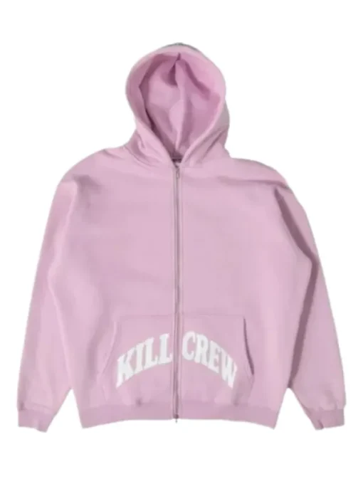 Kill Crew Oversized Lux Zip-Up Hoodie Pink