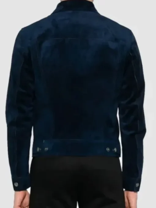 New American Idol S08 Luke Bryan Navy Blue Suede Jacket