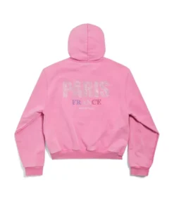 Paris France Zip Up Pink Hoodie