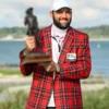 RBC Heritage Tartan Red Plaid Check Printed Jacket