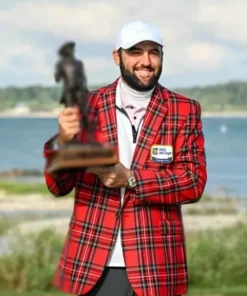 RBC Heritage Tartan Red Plaid Check Printed Jacket