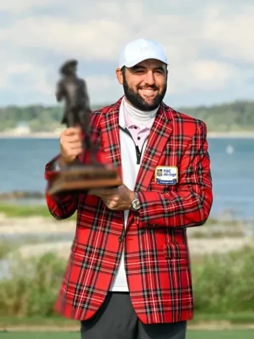 RBC Heritage Tartan Red Plaid Check Printed Jacket