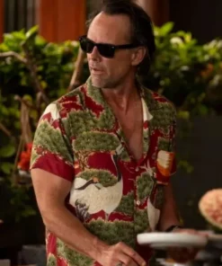 Rick Hatchett The White Lotus S03 Walton Goggins Crane-Printed Aloha Shirt