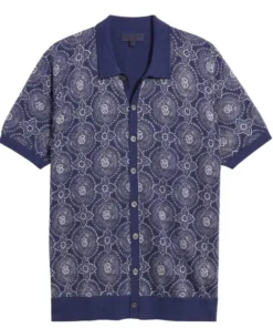 Saxon Ratliff The White Lotus S03 Patrick Schwarzenegger Medallion Print Shirt
