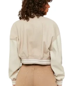 TW Colorblock Beige Varsity Jacket