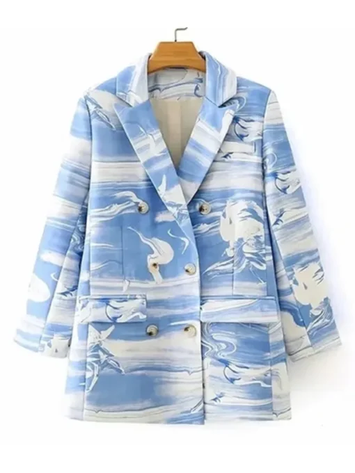 The Voice S27 Nell Simmons Blue and White Blazer