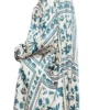 The White Lotus S03 Parker Posey Printed Mini Shirt Dress White & Blue