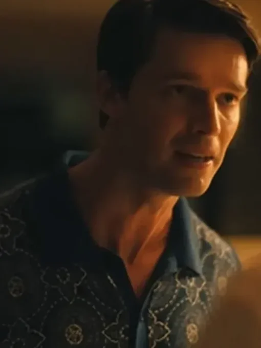 The White Lotus S03 Patrick Schwarzenegger Medallion Print Shirt