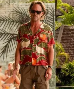 The White Lotus S03 Walton Goggins Crane-Printed Aloha Shirt